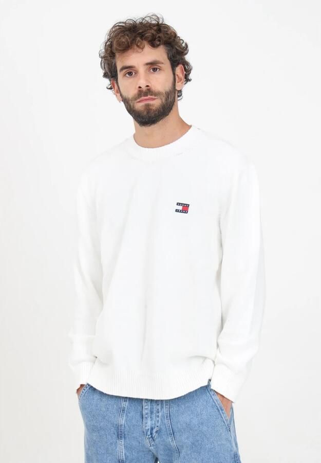 Tommy Jeans Witte Crewneck Sweater Casual Herfst Winter White Heren - Foto 3