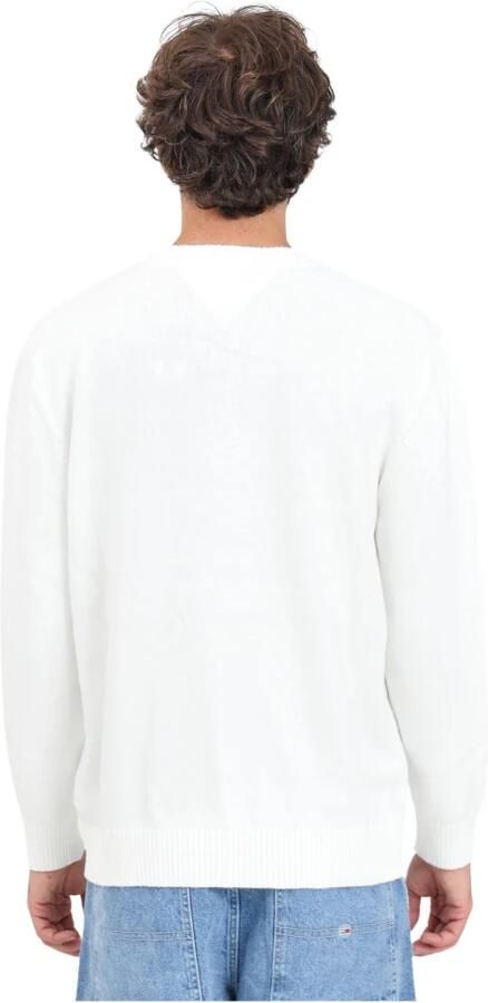 Tommy Jeans Witte Crewneck Sweater Casual Herfst Winter White Heren - Foto 9