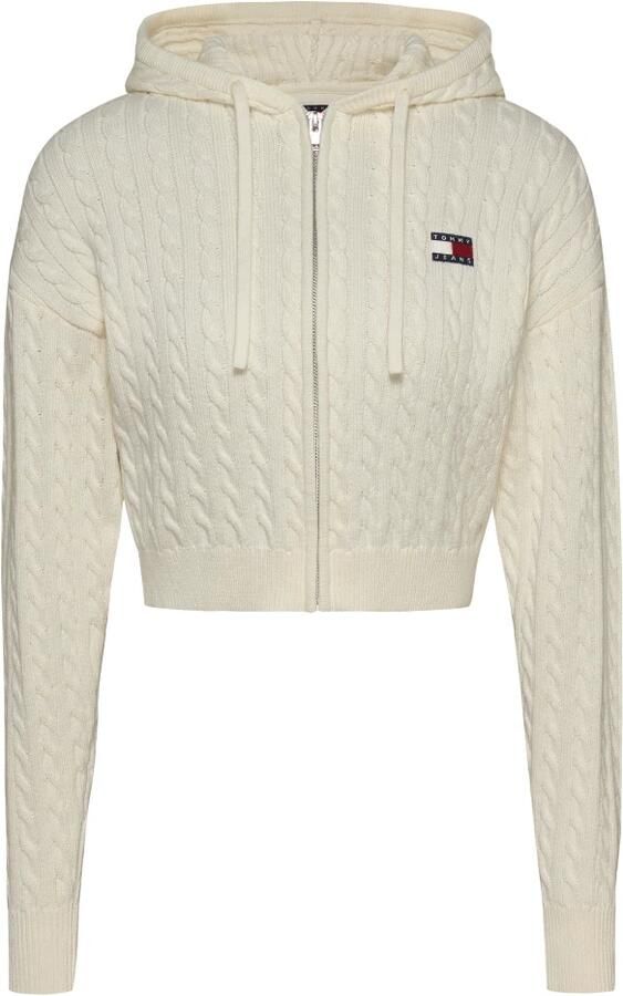 TOMMY JEANS Capuchontrui TJW BADGE CABL HOOD CARDIGAN EXT