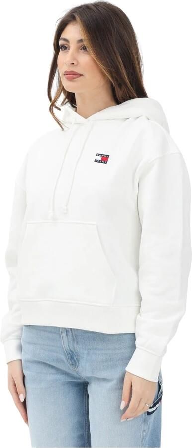 Tommy Jeans Witte Hoodie Sweatshirt Retro Stijl White Dames - Foto 13