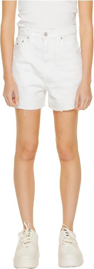 Tommy Jeans Geregenereerde Katoenmix Shorts met Elastaan White Dames - Foto 4