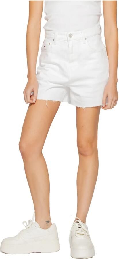 Tommy Jeans Geregenereerde Katoenmix Shorts met Elastaan White Dames - Foto 2