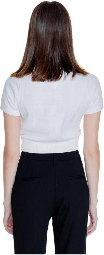 Tommy Hilfiger Fleece Jack Dames Cropped Trui Met Korte Mouwen Wit - Foto 3