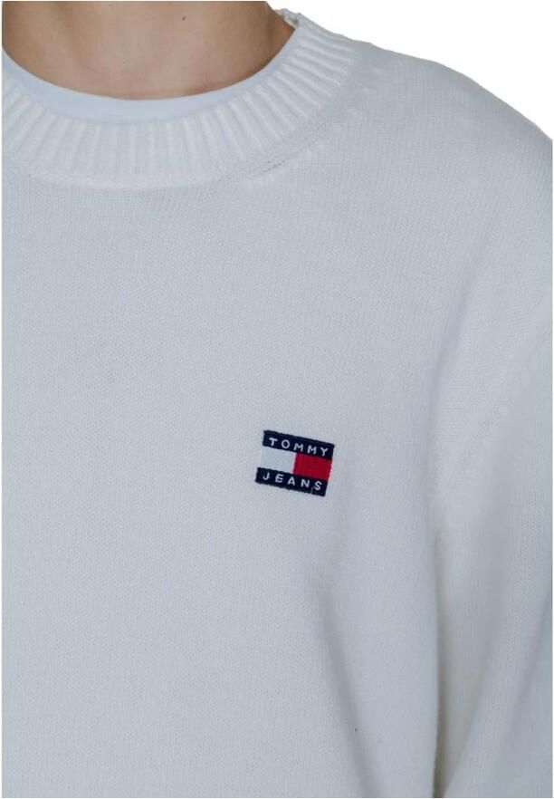 Tommy Jeans Witte Crewneck Sweater Casual Herfst Winter White Heren - Foto 3