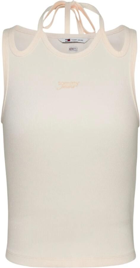 Tommy Jeans Witte Mouwloze Ronde Hals Top White Dames - Foto 3