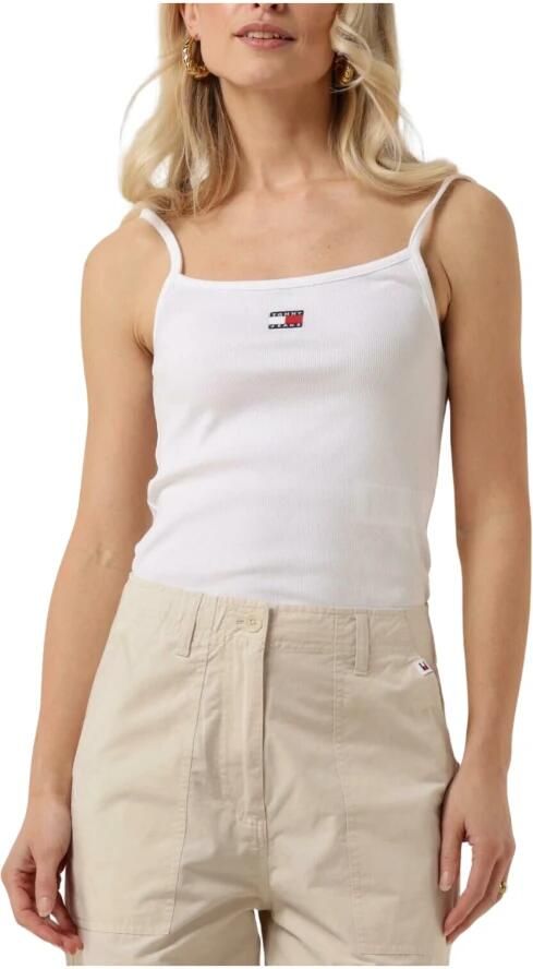 TOMMY JEANS Dames Tops & T-shirts Tjw Badge Rib Strap Top Wit - Foto 3