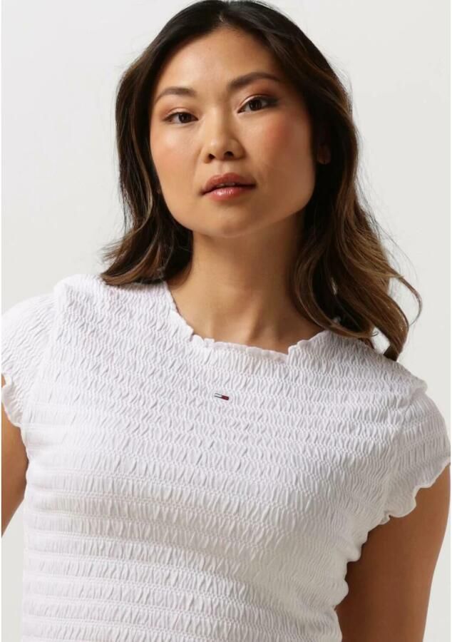 Tommy Jeans Witte Smock Tee voor Trendy Vrouwen White Dames - Foto 1