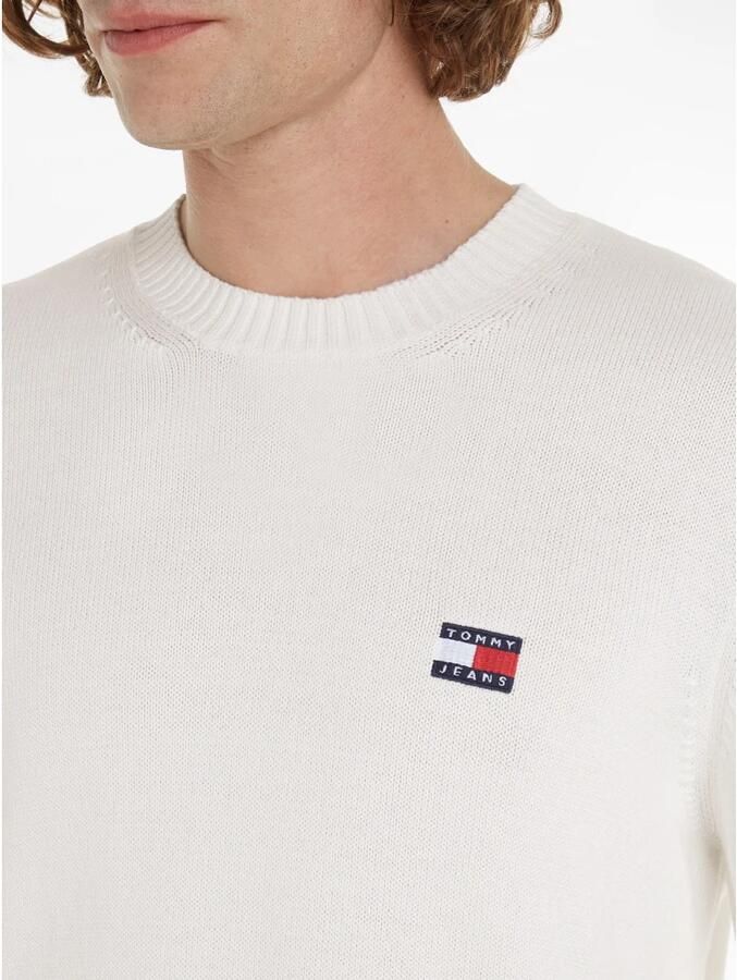 Tommy Jeans Witte Crewneck Sweater Casual Herfst Winter White Heren