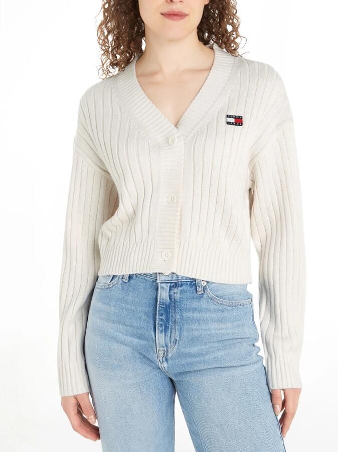 Tommy Jeans Crème Cardigan met Logopatch Beige Dames - Foto 3