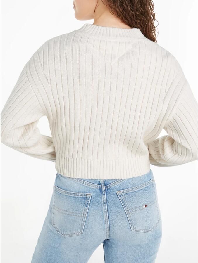 Tommy Jeans Crème Cardigan met Logopatch Beige Dames