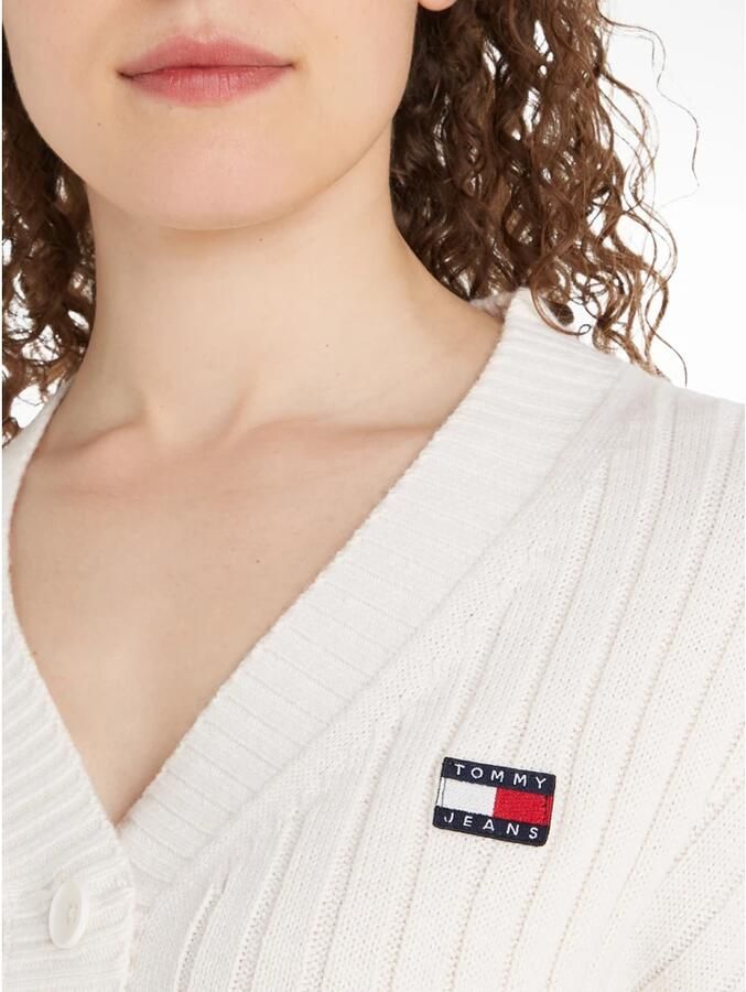 Tommy Jeans Crème Cardigan met Logopatch Beige Dames - Foto 2