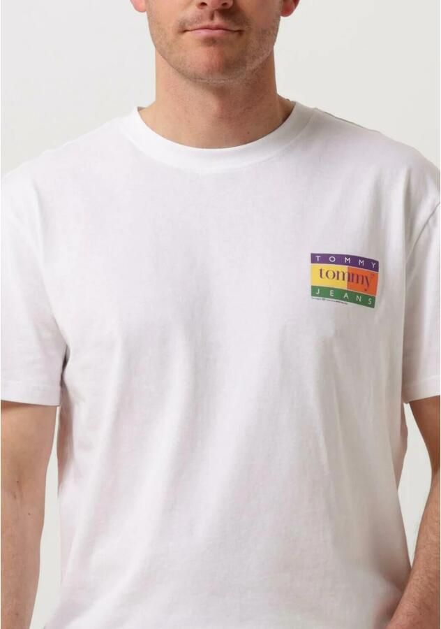 TOMMY JEANS Heren Polo's & T-shirts Tjm Reg Summer Flag Tee Gebroken Wit