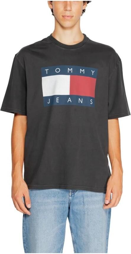 Tommy Jeans Zwart Katoenen Heren T-Shirt Herfst Winter Collectie Black Heren - Foto 4