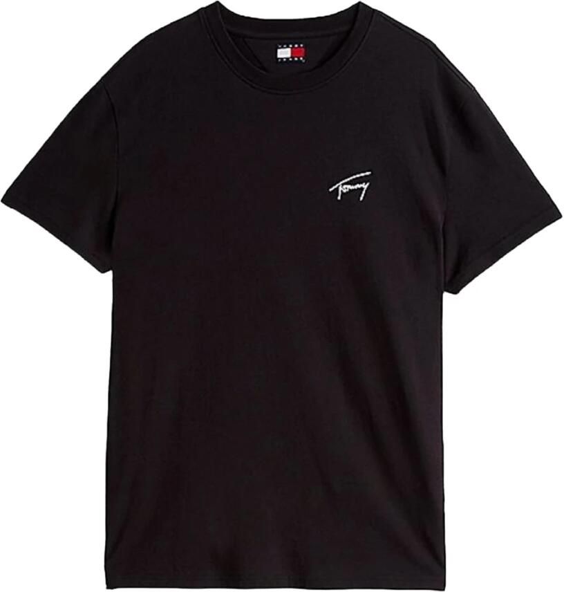 Tommy Jeans Zwart Logo Katoenen T-shirt Black Heren