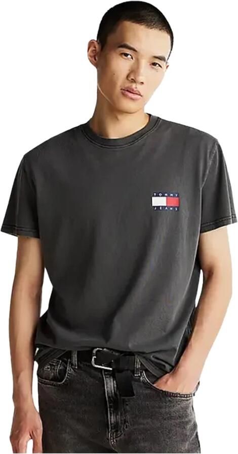 Tommy Jeans Zwart Logo Katoenen T-shirt Black Heren