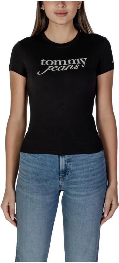 Tommy Jeans Curve Shirt met ronde hals Shirt TJW SLIM ESSENTIAL in grote maten logoprint op borsthoogte met logoborduring - Foto 7