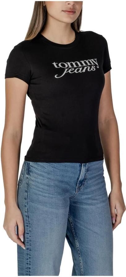 Tommy Jeans Curve Shirt met ronde hals Shirt TJW SLIM ESSENTIAL in grote maten logoprint op borsthoogte met logoborduring - Foto 5