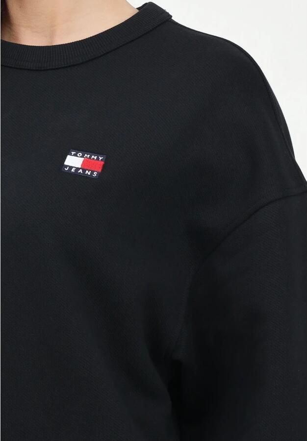 Tommy Jeans Zwarte Crewneck Sweater Moderne Pasvorm Black Dames - Foto 6