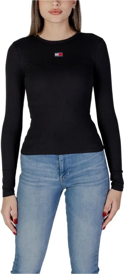 Tommy Jeans Gerecycled Katoenen Longsleeve T-shirt Lente Zomer Collectie Black Dames - Foto 3