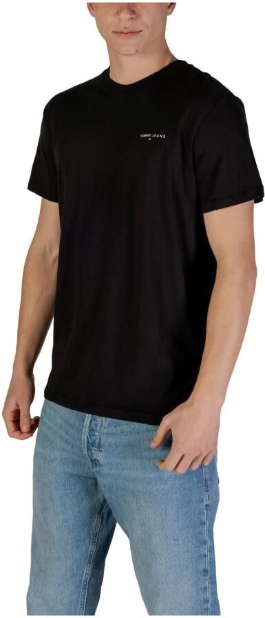 Tommy Jeans Zwarte Katoenen T-shirt Korte Mouw Black Heren