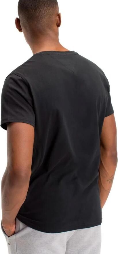 Tommy Hilfiger Zwart Katoenen V-hals T-shirt Geborduurd Logo Black Heren - Foto 4