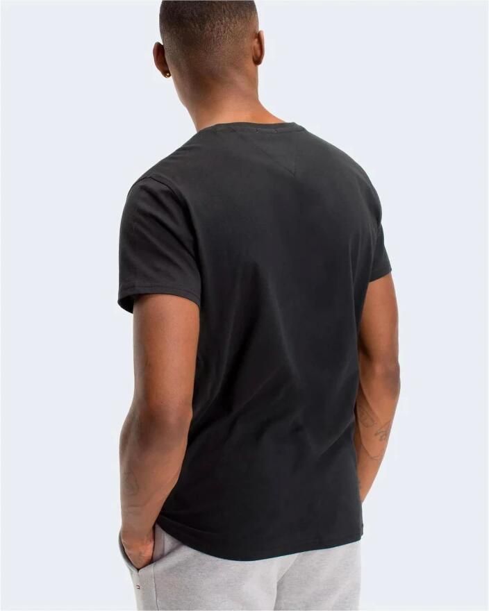 Tommy Hilfiger Zwart Katoenen V-hals T-shirt Geborduurd Logo Black Heren - Foto 3