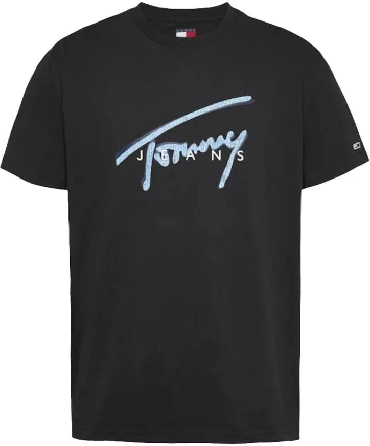 Tommy Jeans Zwarte Katoenen T-shirt Regular Fit Black Heren