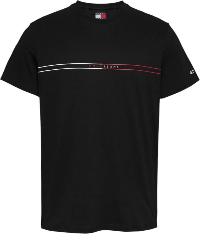 Tommy Jeans Zwarte Katoenen T-shirt Ronde Hals Korte Mouw Black Heren - Foto 4