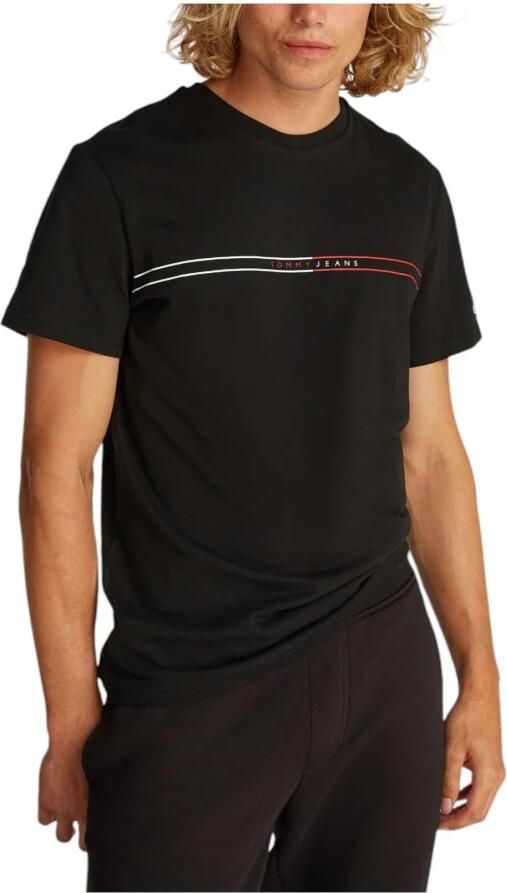 Tommy Jeans Zwarte Katoenen T-shirt Ronde Hals Korte Mouw Black Heren - Foto 3
