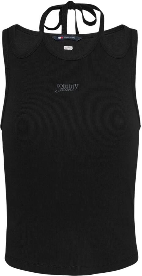 Tommy Jeans Zwarte Mouwloze Ronde Hals Top Black Dames - Foto 2