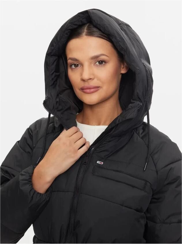 Tommy Jeans Zwarte nylonjas met capuchon Black Dames - Foto 6