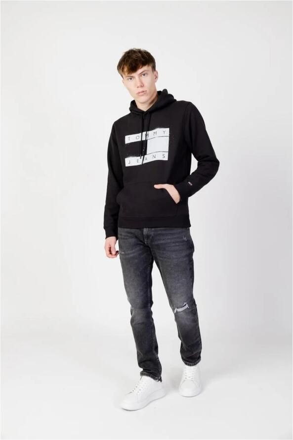 Tommy Hilfiger Tjm Reg Flag Spray Tommy Jeans Sweatshirt Black Heren - Foto 1