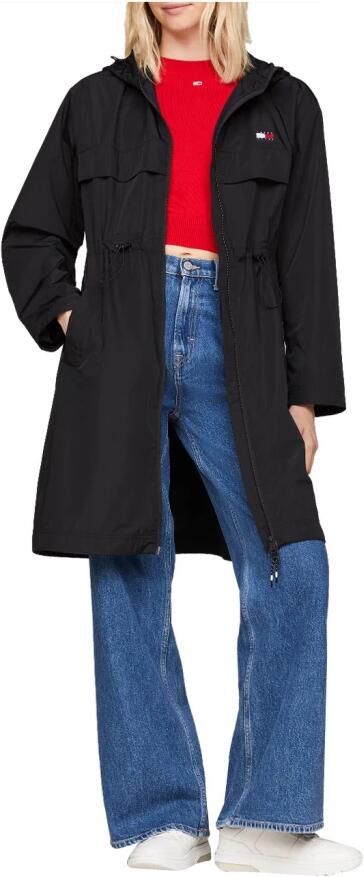Tommy Jeans Zwarte technische trenchcoat met logo Black Dames - Foto 4