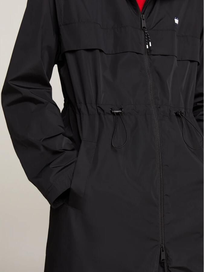 Tommy Jeans Zwarte technische trenchcoat met logo Black Dames
