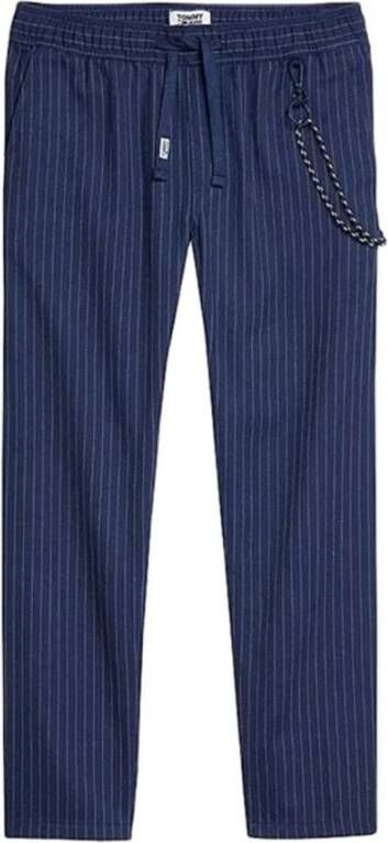 Tommy Jeans Slim-Fit Blauwe Pinstripe Broek Blue Heren