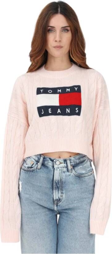 Tommy Jeans Trui met ronde hals Roze Dames