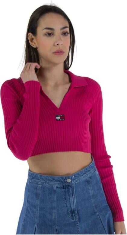 Tommy Jeans V-neck Knitwear Roze Dames
