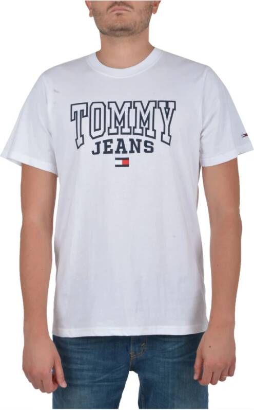 Tommy Jeans Witte Logo T-shirt Basic Wit Heren