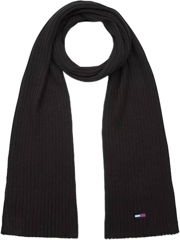 Tommy Jeans Zwarte Sjaal voor Dames voor Herfst Winter Zwart Dames