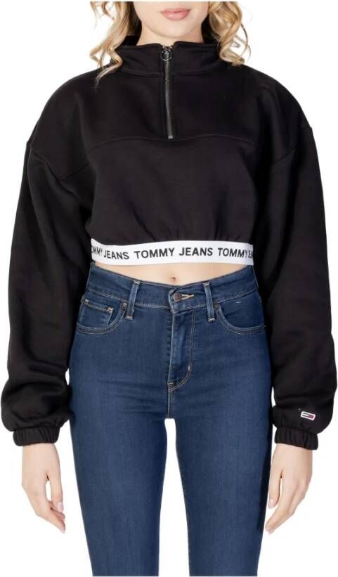 Tommy Jeans Zwarte Sweatshirt met Rits voor Vrouwen Black Dames