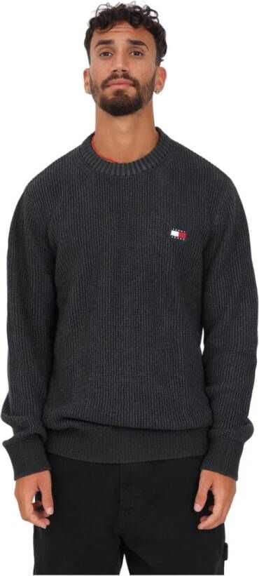 Tommy Jeans Zwarte trui met logo Zwart Heren