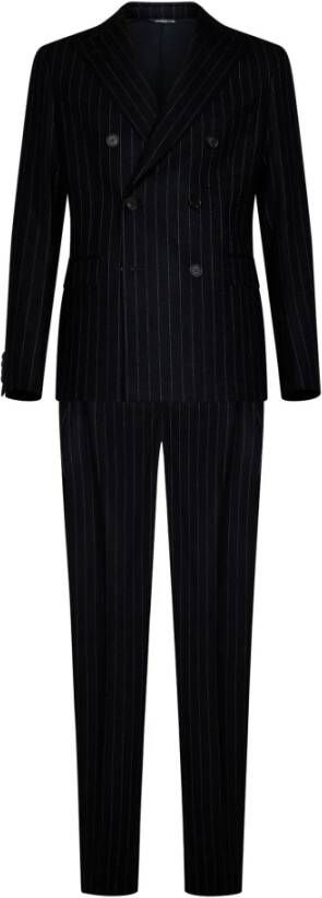 Tonello Double Breasted Suits Zwart Heren