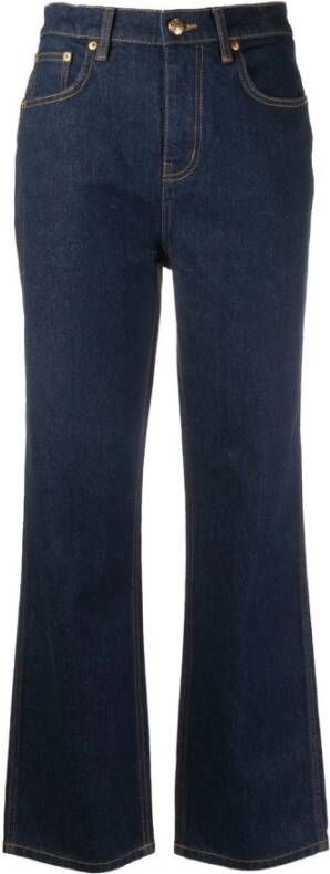 TORY BURCH 408 Indigo High-Rise Straight Jeans Blauw Dames