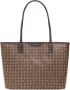 TORY BURCH Ever-Ready Printed Coated Canvas Kleine Tote Tas Brown Dames - Thumbnail 1