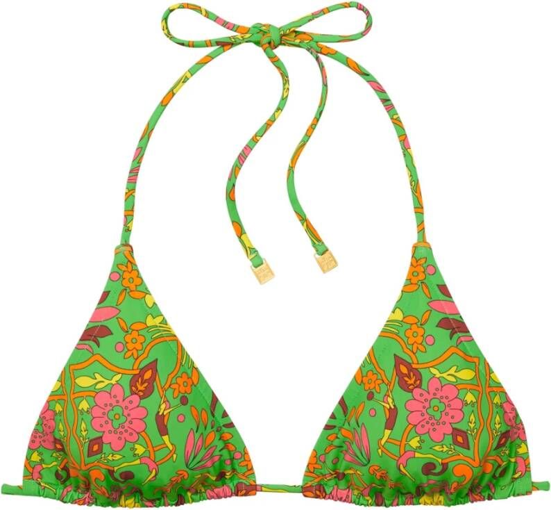TORY BURCH Bedrukte string bikini top Groen Dames