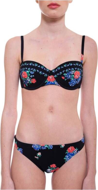 TORY BURCH Bloemenprint Balconnet Bikini Zwart Dames