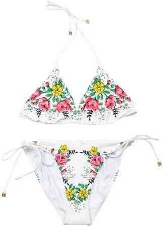 TORY BURCH Bloemenprint Bikini Set Wit Dames