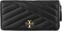 TORY BURCH Zwarte leren portemonnee met Chevron Quilting Black Dames - Thumbnail 1