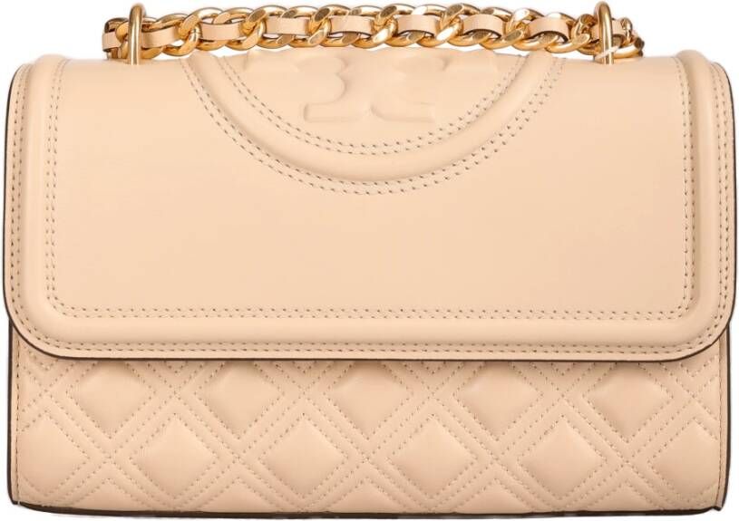 TORY BURCH Omkeerbare Schoudertas in Crème Beige Dames