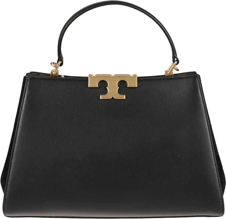 TORY BURCH Eleanor Satchel: Zwarte Kalfsleren Handtas Zwart Dames